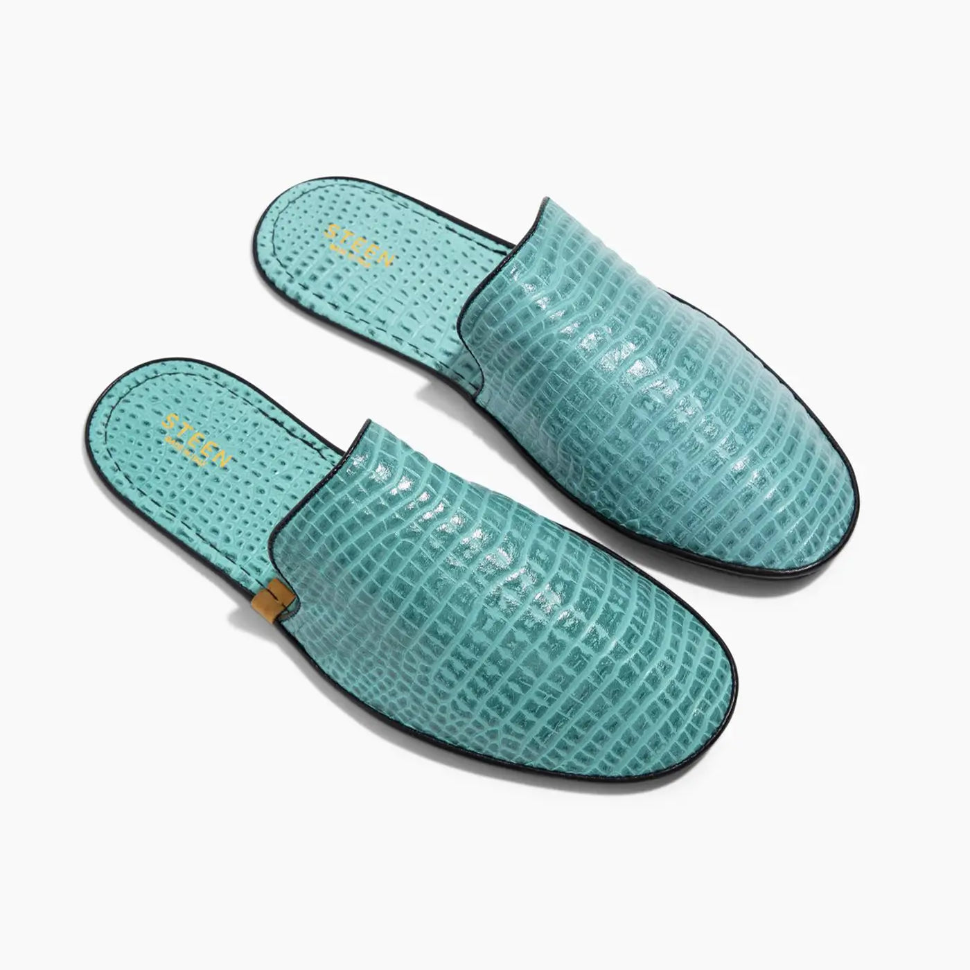Women’s Crocodile Embossed Leather Foldable Slippers