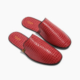 Women’s Crocodile Embossed Leather Foldable Slippers